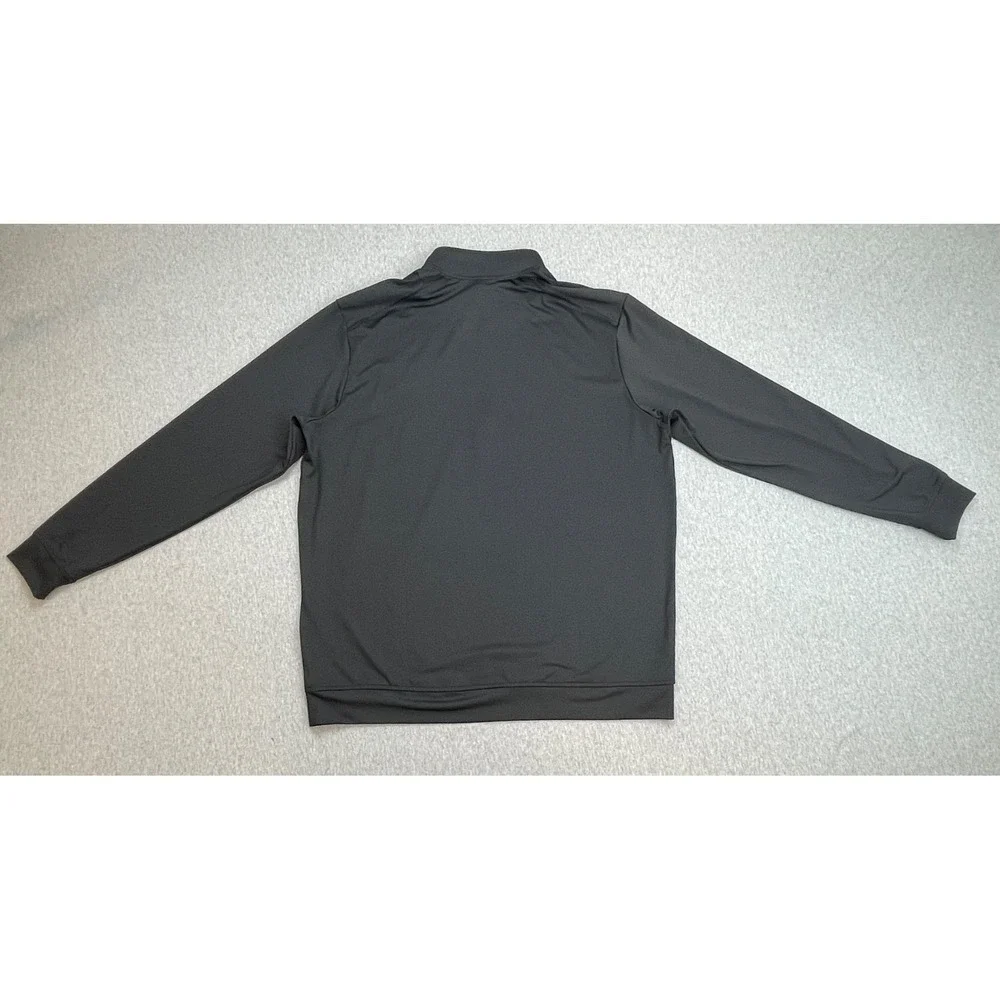 Adidas Sweatshirt Men XL Black Performance Stretch 1/4 Zip Mock Neck Long Sleeve